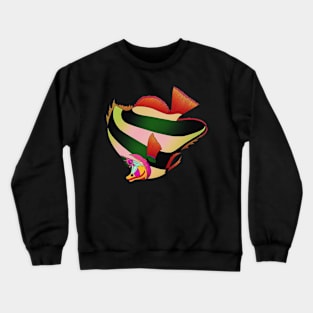 Whimsical vintage fish Art Crewneck Sweatshirt